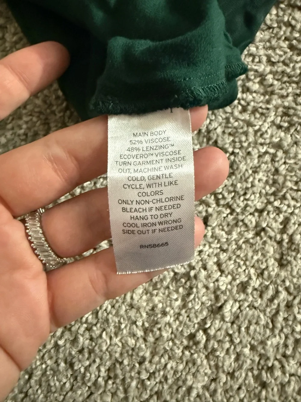 Nordstrom Forest Green V-Neck Camisole - Picture 3 of 7